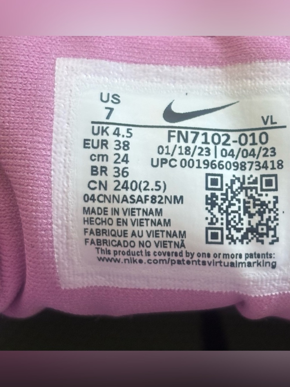 Nike React Pegasus 4 💅🌴 Trail GTX Black Magenta Shoes Wmns Sz 7 8.5 FN7102-010 - Picture 12 of 13